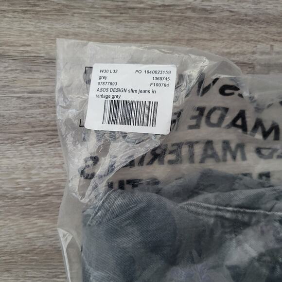 ASOS design slim jeans in vintage grey Size 30x32 - Picture 10 of 10